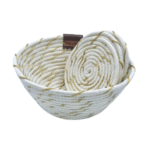 Cesto de Cordão de Algodão com Fio Dourado e Porta Copo - Artesã Lucy