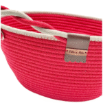 Cesto Vermelho e Branco Cordão de Algodão - Artesã Lucy - Imagem 3