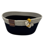 Cesto Preto e Cinza Cordão de Algodão - Artesã Lucy - Imagem 3
