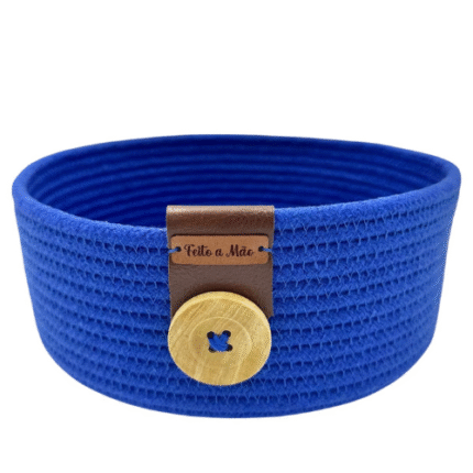 Cesto Azul P Cordão de Algodão - Artesã Lucy