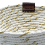 Cesto de Cordão de Algodão com Fio Dourado e Porta Copo - Artesã Lucy - Imagem 3