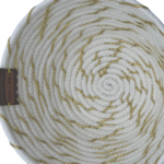 Cesto de Cordão de Algodão com Fio Dourado e Porta Copo - Artesã Lucy - Imagem 4