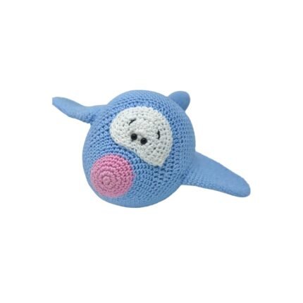 Avião Azul Amigurumi - Artesã Adriana