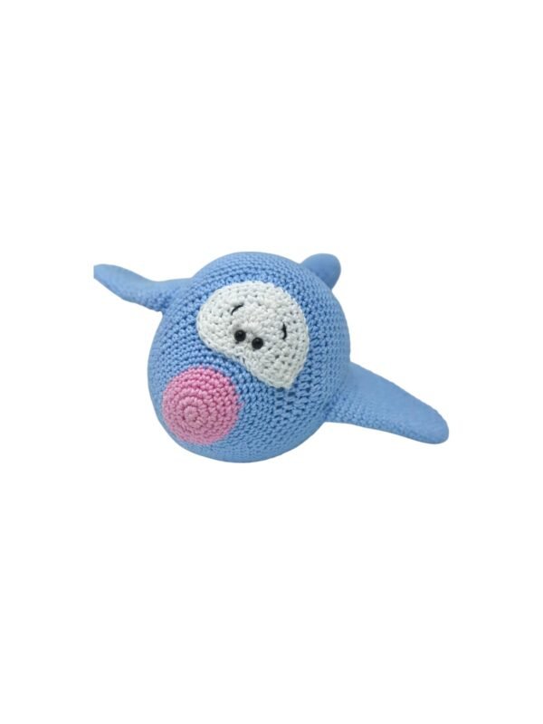 Avião Azul Amigurumi - Artesã Adriana