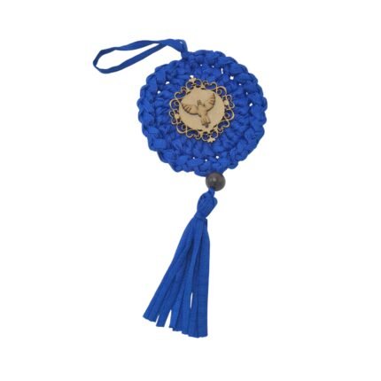 Escapulario de Divino Madeira Azul - Artesã Cida Lopes