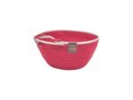 Cesto Vermelho e Branco Cordão de Algodão - Artesã Lucy