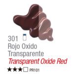TINTA OIL COLORS ACRILEX 20 ML VERMELHO OXIDO TRANSPARENTE 301