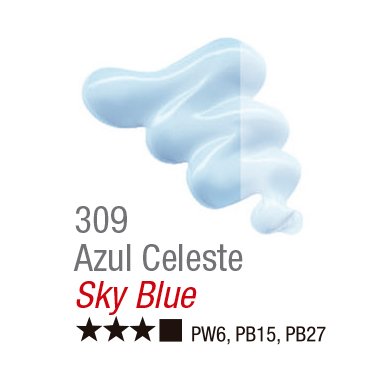 TINTA OIL COLORS ACRILEX 20 ML AZUL CELESTE 309