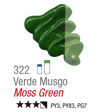 TINTA OIL COLORS ACRILEX 20 ML VERDE MUSGO 322
