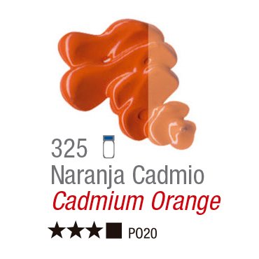 TINTA OIL COLORS ACRILEX 20 ML LARANJA DE CADMIO 325