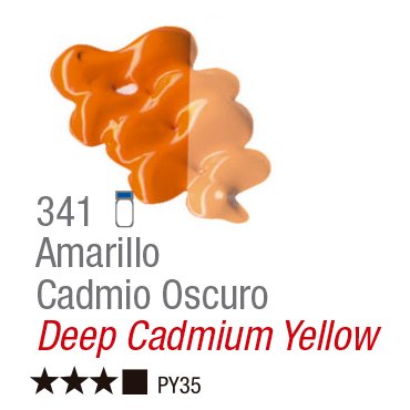 TINTA OIL COLORS ACRILEX 20 ML AMARELO CADMIO ESCURO 341