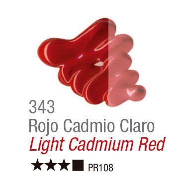 TINTA OIL COLORS ACRILEX 20 ML VERMELHO DE CADMIO CLARO 343