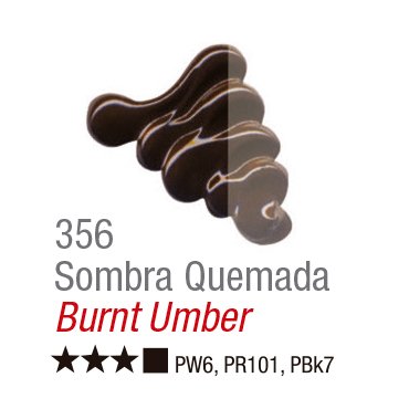 TINTA OIL COLORS ACRILEX 20 ML SOMBRA QUEIMADA 356