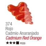 TINTA OIL COLORS ACRILEX 20 ML VERMELHO CADMIO ALARANJADO 374