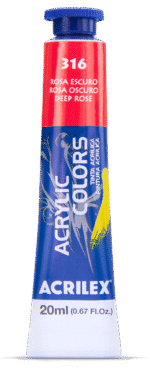 TINTA ACRYLIC COLORS 20ML ROSA ESCURO 316