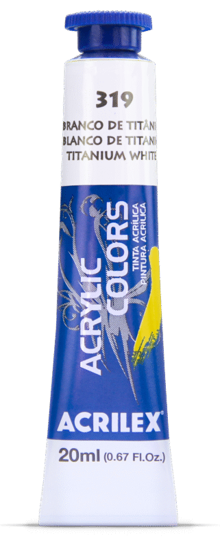 TINTA ACRYLIC COLORS 20ML BRANCO DE TITANEO 319