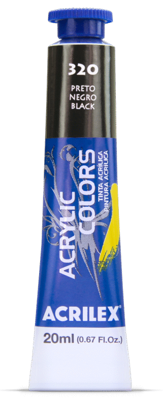 TINTA ACRYLIC COLORS 20ML PRETO 320
