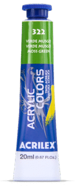 TINTA ACRYLIC COLORS 20ML VERDE MUSGO 322 - Imagem 2