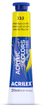 TINTA ACRYLIC COLORS 20ML AMARELO LIMÃO 323 - Imagem 2