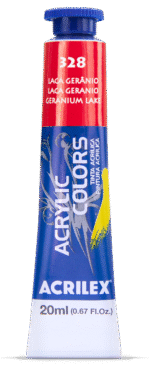 TINTA ACRYLIC COLORS 20ML LACA GERÂNIO 328