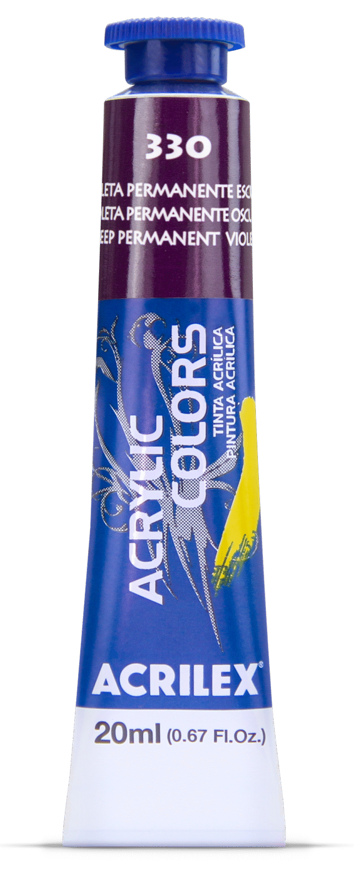 TINTA ACRYLIC COLORS 20ML VIOLETA PERMANENTE ESCURO 330 - Imagem 2