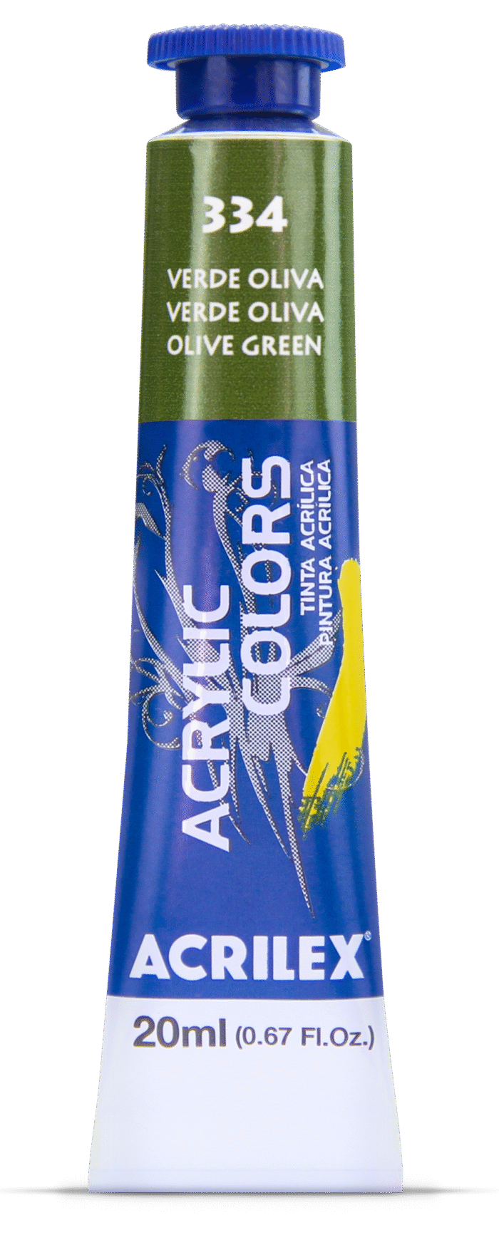 TINTA ACRYLIC COLORS 20ML VERDE OLIVA 334 - Imagem 2