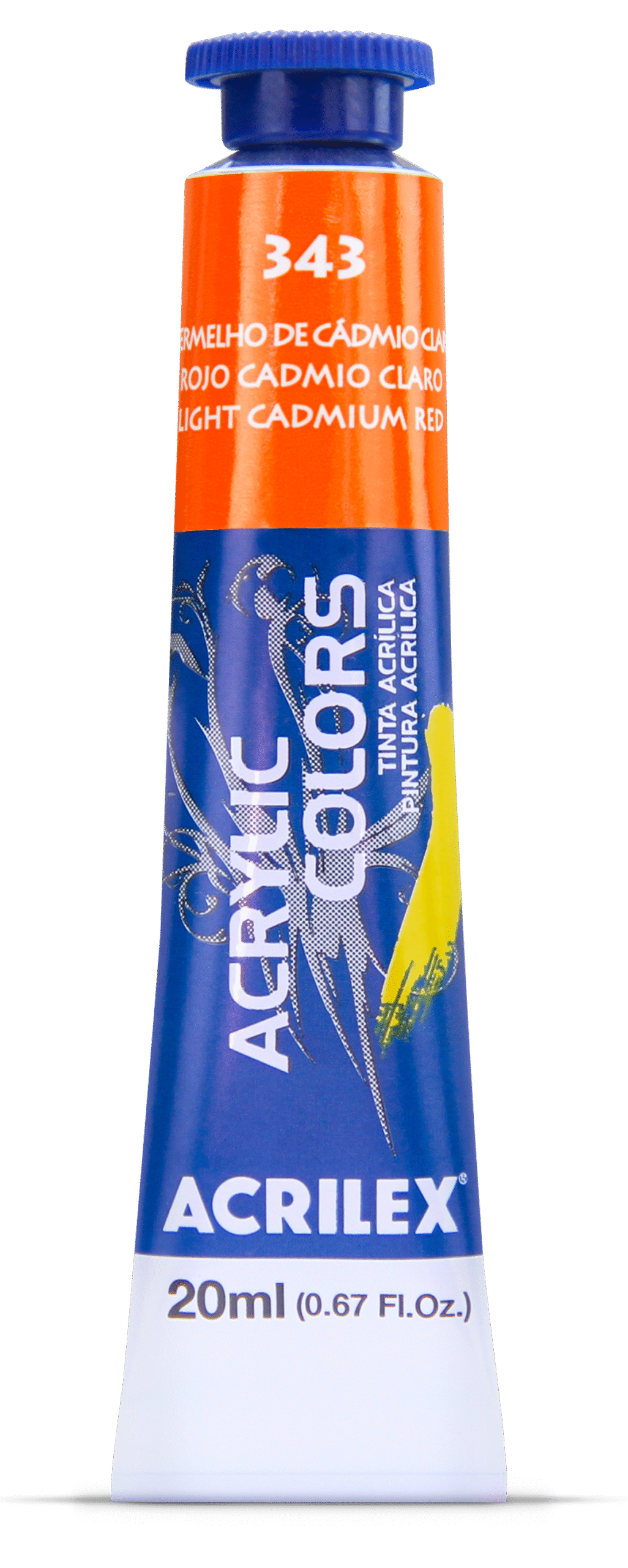 TINTA ACRYLIC COLORS 20ML VERMELHO DE CADMIO CLARO 343