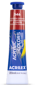 TINTA ACRYLIC COLORS 20ML ALIZARIN CRIMSON 346 - Imagem 2