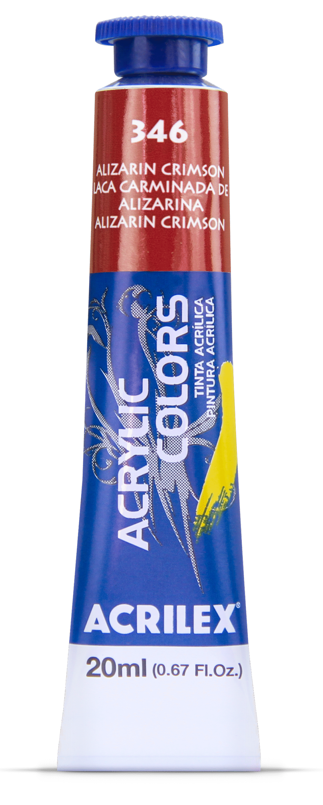 TINTA ACRYLIC COLORS 20ML ALIZARIN CRIMSON 346 - Imagem 2