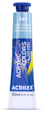 TINTA ACRYLIC COLORS 20ML AZUL CERULEO 347 - Imagem 2