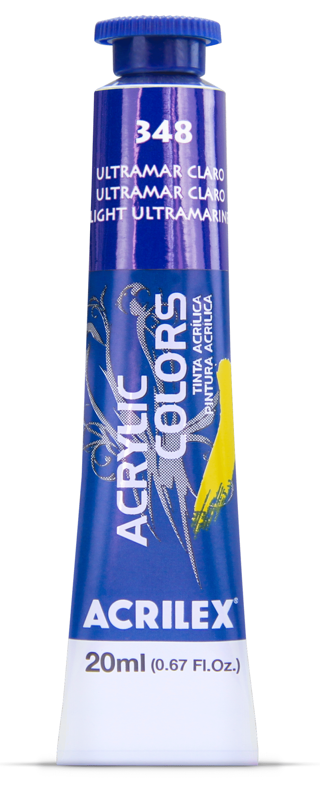 TINTA ACRYLIC COLORS 20ML ULTRAMAR CLARO 348 - Imagem 2
