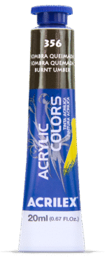 TINTA ACRYLIC COLORS 20ML SOMBRA QUEIMADA 356 - Imagem 2