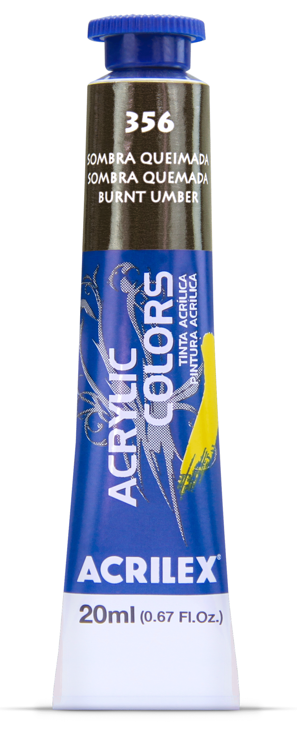 TINTA ACRYLIC COLORS 20ML SOMBRA QUEIMADA 356 - Imagem 2