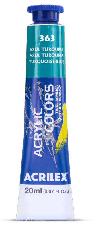 TINTA ACRYLIC COLORS 20ML AZUL TURQUESA 363
