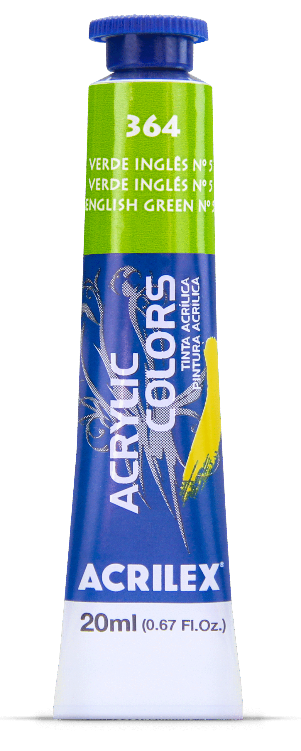 TINTA ACRYLIC COLORS 20ML VERDE INGLES 364 - Imagem 2