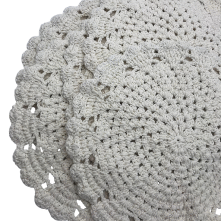 Conjunto Sousplat Croche 6 Unid. - Artesã Rosanea