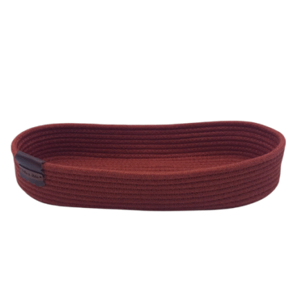 Cesto de Corda de Algodão Oval Mesa Cumprido Terracota - Artesã Lucy