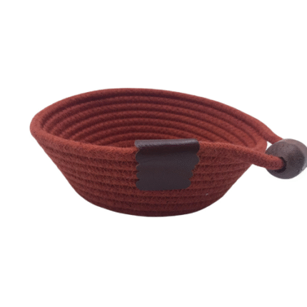 Cesto de Corda de Algodão Pequeno Terracota - Artesã Lucy