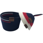 Cesto de Corda de Algodão Pequeno Azul com Tampa - Artesã Lucy - Imagem 2