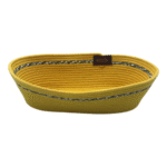 Cesto de Corda de Algodão Oval Amarelo detalhes - Artesã Lucy