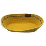 Cesto de Corda de Algodão Oval Amarelo detalhes - Artesã Lucy - Imagem 2