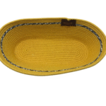 Cesto de Corda de Algodão Oval Amarelo detalhes - Artesã Lucy - Imagem 3