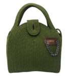 Bolsa Cordão de Algodão Verde Militar - Artesã Lucy