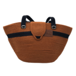Bolsa Cordão de Algodão Terracota Preta - Artesã Lucy - Imagem 2