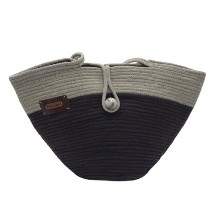 Bolsa de Corda de Seda Pequena Marrom - Artesã Lucy