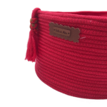 Cesto de Corda de Algodão Grande Vermelho - Artesã Lucy - Imagem 2