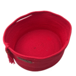 Cesto de Corda de Algodão Grande Vermelho - Artesã Lucy - Imagem 3