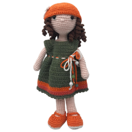 Boneca Amigurumi Vestido Verde - Artesã Maria Aparecida