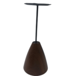 Castiçal Artesanal de Madeira Tronco Triangular – Obra Exclusiva do Artesão Celso - Imagem 3