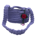 Bolsa Fio De Malha Lilás com detalhes Crochet - Artesã Mariana